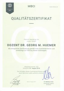 Mooci Qualitätszertifikat Dr. Huemer plastischer Chirurg Österreich